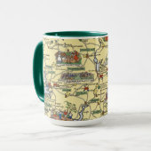 Kaart van historisch Ierland Mok (Voorkant links)