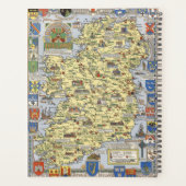 Kaart van historisch Ierland Planner (Achterkant)