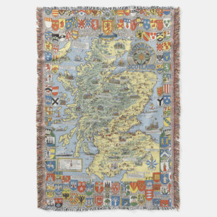 Kaart van historisch Schotland Deken
