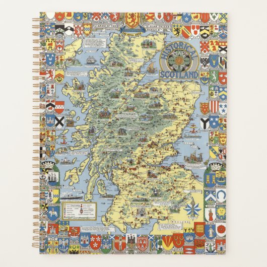 Kaart van historisch Schotland Planner (Voorkant)