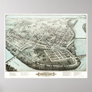 Kaart van Holyoke, Massa vanaf 1877 Poster