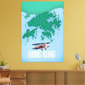 Kaart van Hong Kong Canvas Afdruk (Insitu (Woonkamer))