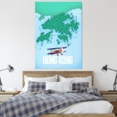 Kaart van Hong Kong Canvas Afdruk (Insitu (Slaapkamer))