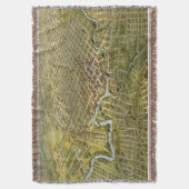 kaart van Houston Texas (1891) Deken (Voorkant Verticaal)