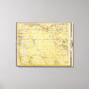 Kaart van Howard County, staat Iowa Canvas Afdruk