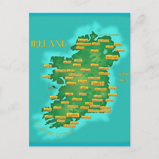 Kaart van Ierland (Voorkant)
