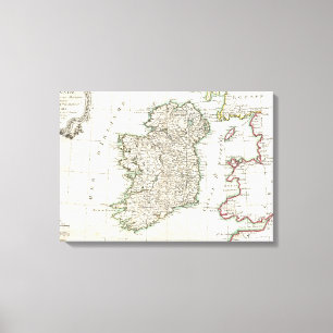 kaart van Ierland (1771) Canvas Afdruk