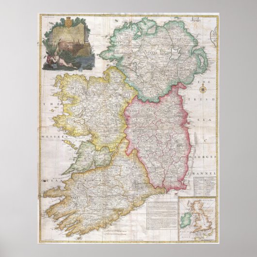  kaart van Ierland (1794) Poster (Voorkant)