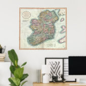  kaart van Ierland (1799) Poster (Thuiskantoor)