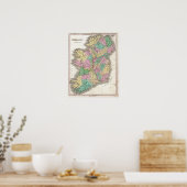  kaart van Ierland (1827) Poster (Keuken)