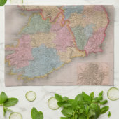  kaart van Ierland (1835) Theedoek (Gevouwen)