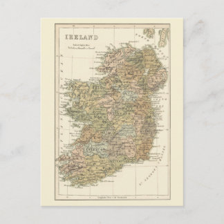 Kaart van Ierland 1862 Huwelijk Save The Date