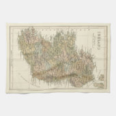  kaart van Ierland 1862 keukenkeukendoek Theedoek (Horizontaal)