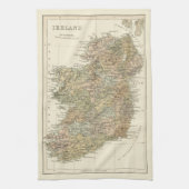  kaart van Ierland 1862 keukenkeukendoek Theedoek (Verticaal)