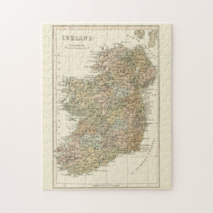 kaart van Ierland 1862 Puzzle Legpuzzel