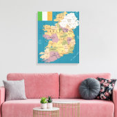  kaart van Ierland Canvas Afdruk (Insitu (Woonkamer))