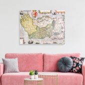 Kaart van Ierland Canvas Afdruk (Insitu (Woonkamer))