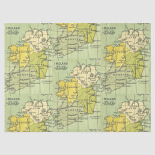  kaart van Ierland Circa 1603-1714 ontkoppeling Tissuepapier