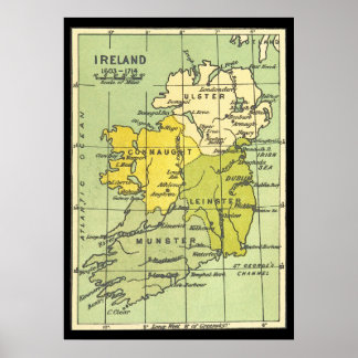  kaart van Ierland Circa 1603-1714 Poster