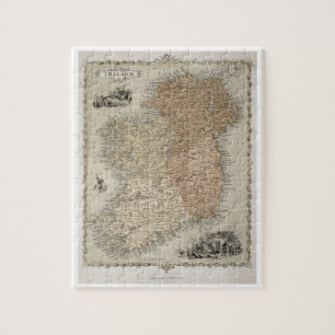 Kaart van Ierland, gepubliceerd onder c.1850 (hand Legpuzzel