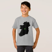 Kaart van Ierland Irish Pride Green Heart T-shirt (Voorkant volledig)