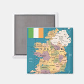  kaart van Ierland Magneet (Voorkant / Achterkant)