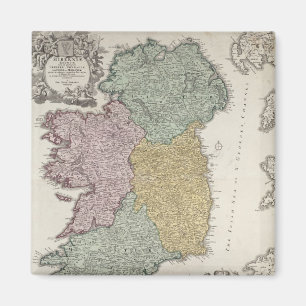 Kaart van Ierland met de provincies Ulster Magneet