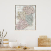  kaart van Ierland Poster (Keuken)