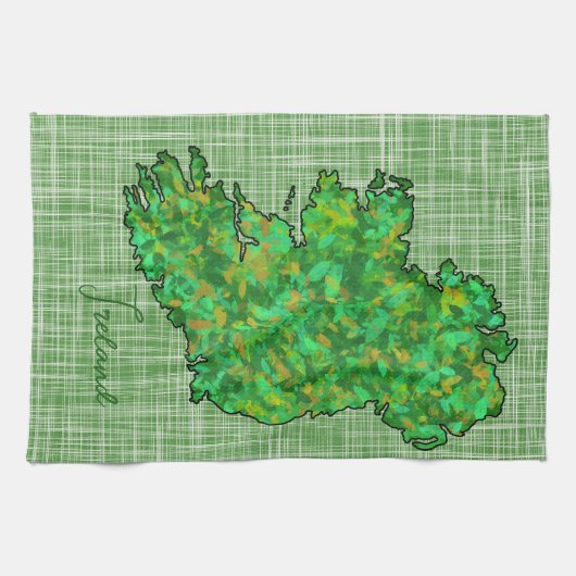 Kaart van Ierland St. Patrick's Day Theedoek (Horizontaal)