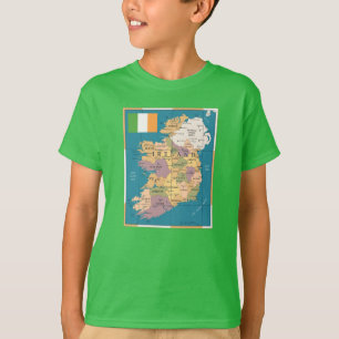  kaart van Ierland T-shirt