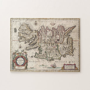 kaart van IJsland (1684) Legpuzzel
