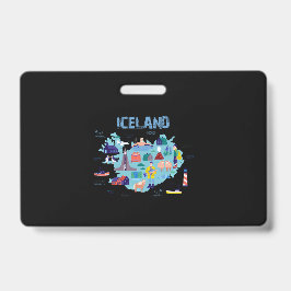 Kaart van IJsland Badge