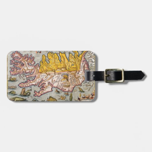 Kaart van IJsland Bagagelabel (Voorkant horizontaal)