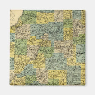 Kaart van Illinois 2 Magneet