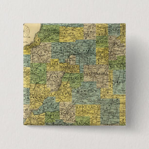 Kaart van Illinois 2 Vierkante Button 5,1 Cm