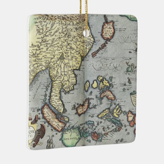 kaart van India | 1592 Keramisch Ornament (Rechts)