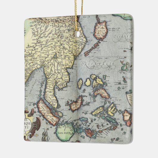 kaart van India | 1592 Keramisch Ornament (Links)