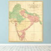 Kaart van India (1818) Canvas Afdruk (Insitu (Houten vloer))