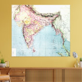 kaart van India | 1877 Canvas Afdruk (Insitu (Woonkamer))