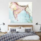 kaart van India | 1877 Canvas Afdruk (Insitu (Slaapkamer))