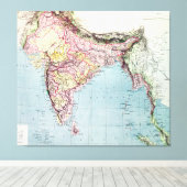 kaart van India | 1877 Canvas Afdruk (Insitu (Houten vloer))