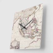 Kaart van India en Oost-India Vierkante Klok (Hoek)