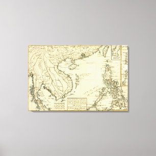 kaart van India Indische Oceaan Canvas Afdruk