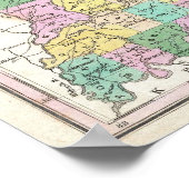 kaart van Indiana (1827) Poster (Hoek)