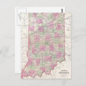  kaart van Indiana (1864) (Voorkant / Achterkant)