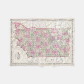  kaart van Indiana (1864) Fleece Deken (Voorkant (Horizontaal))