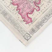  kaart van Indiana (1864) Fleece Deken (Hoek)