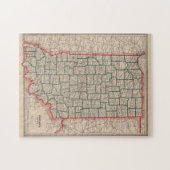  kaart van Indiana (1883) Legpuzzel (Horizontaal)