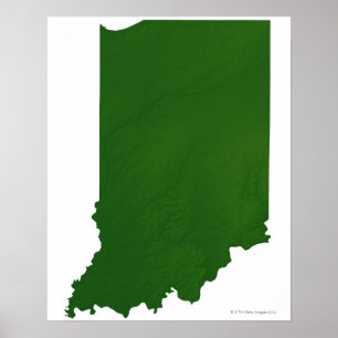 Kaart van Indiana 2 Poster