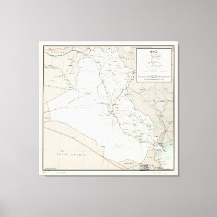 Kaart van Irak (1967) Canvas Afdruk